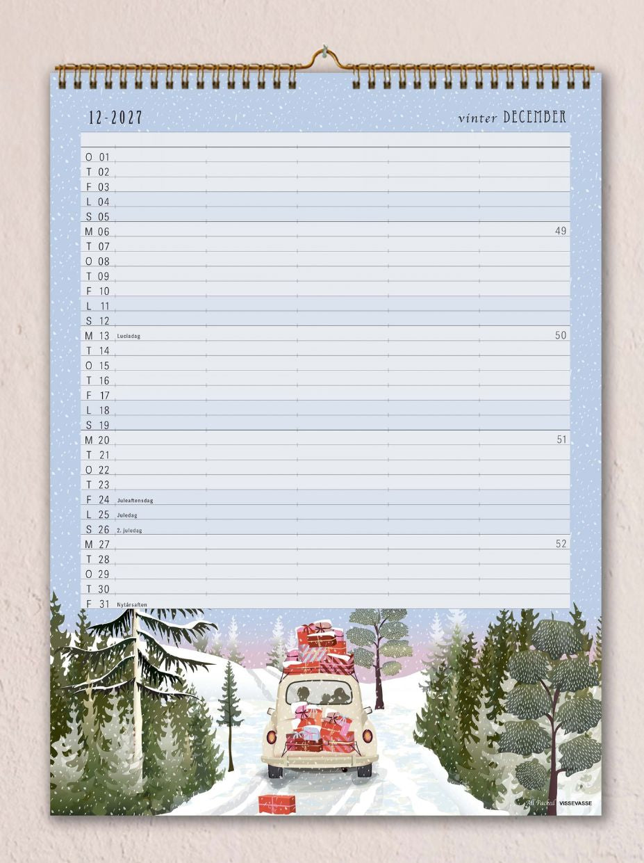 2027 familiekalender til væggen