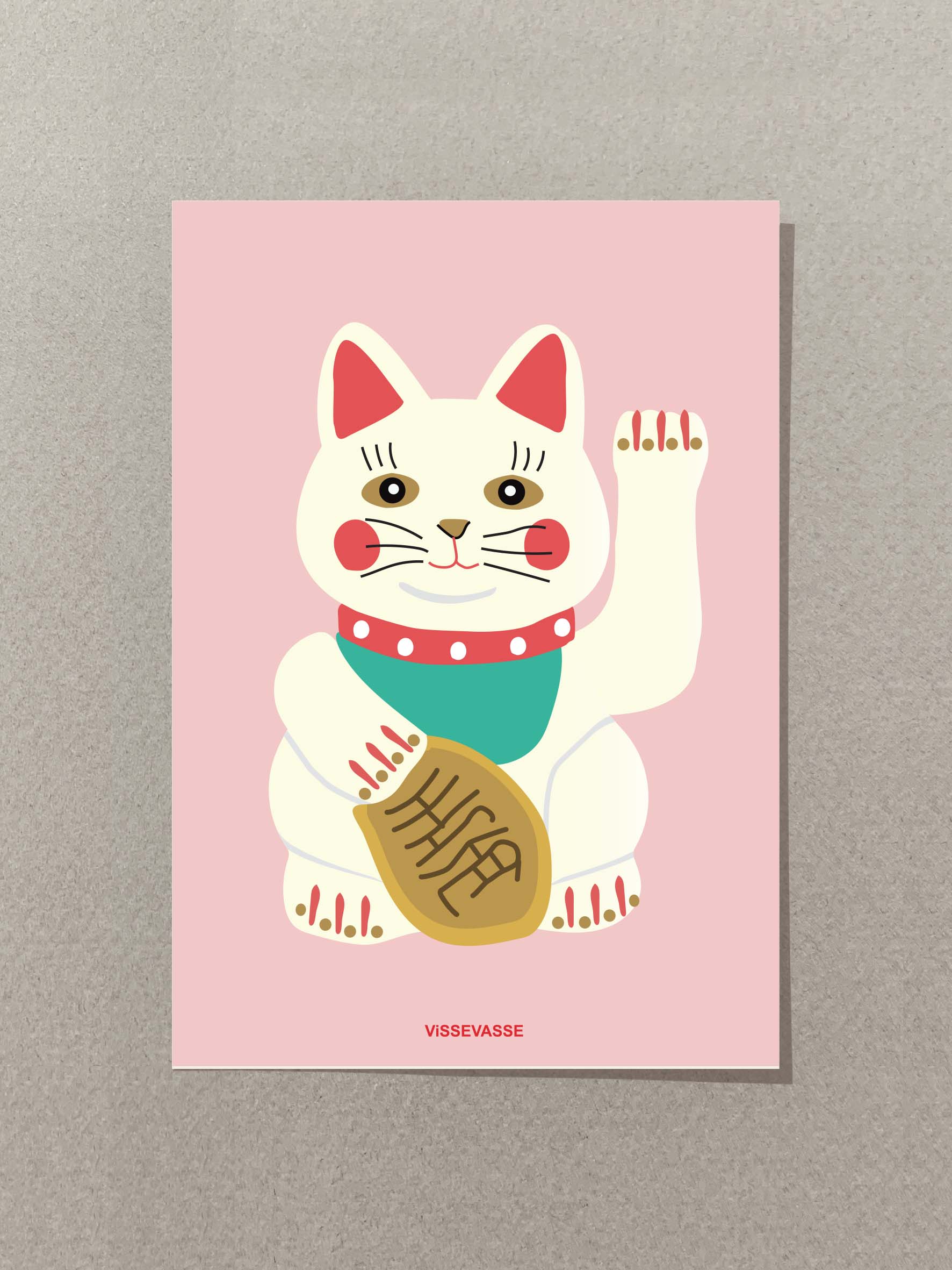 Good Luck Cat - mini card