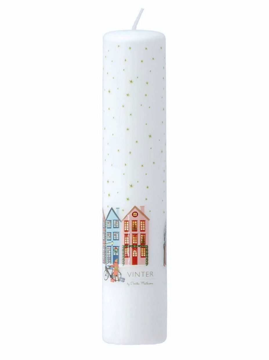Advent candle - White/Goldstar