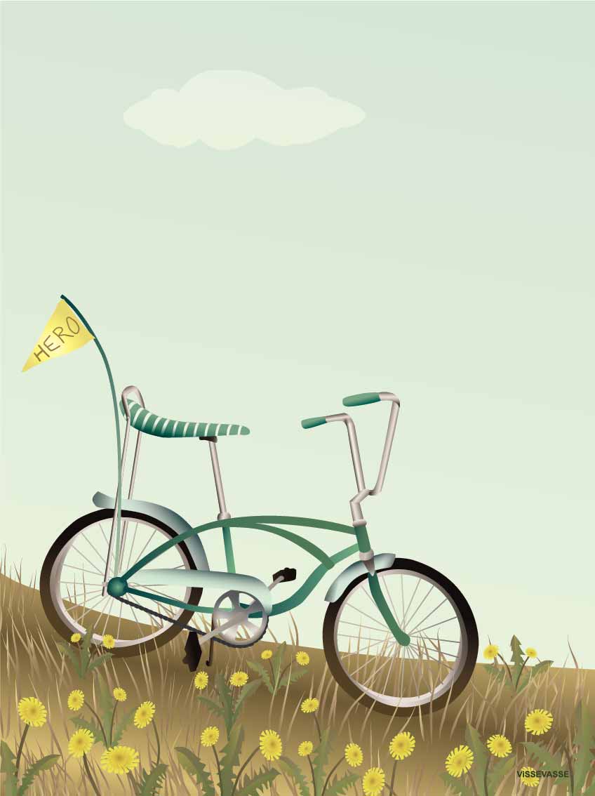 fahrradhelm plakat Bike with a flag
