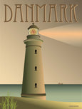 Denmark poster from ViSSEVASSE with a light house