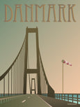 Denmark poster from ViSSEVASSE with the great belt bridge 