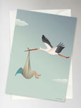 THE STORK blue - Greeting Card