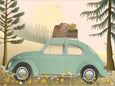 VW BEETLE GREEN - poster