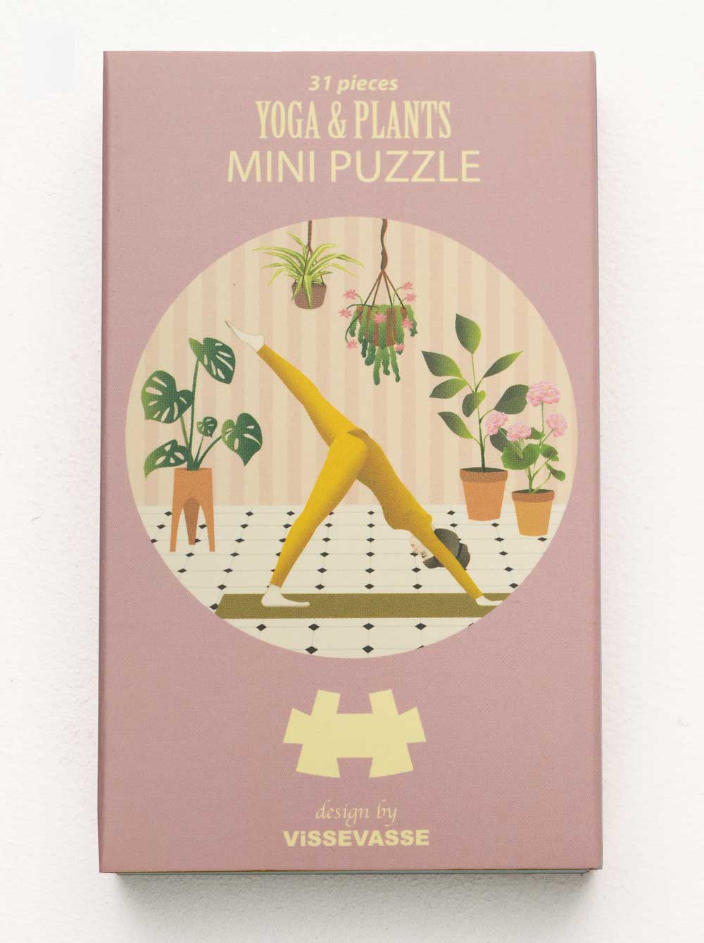 Lille, rundt puslespil med yoga og planter, 31 brikker fra ViSSEVASSE