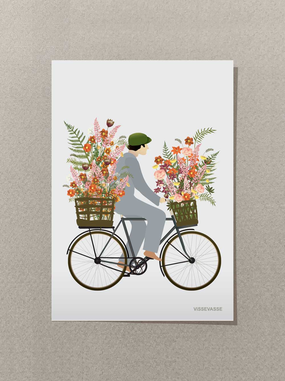 BICYCLE WITH FLOWERS - mini card