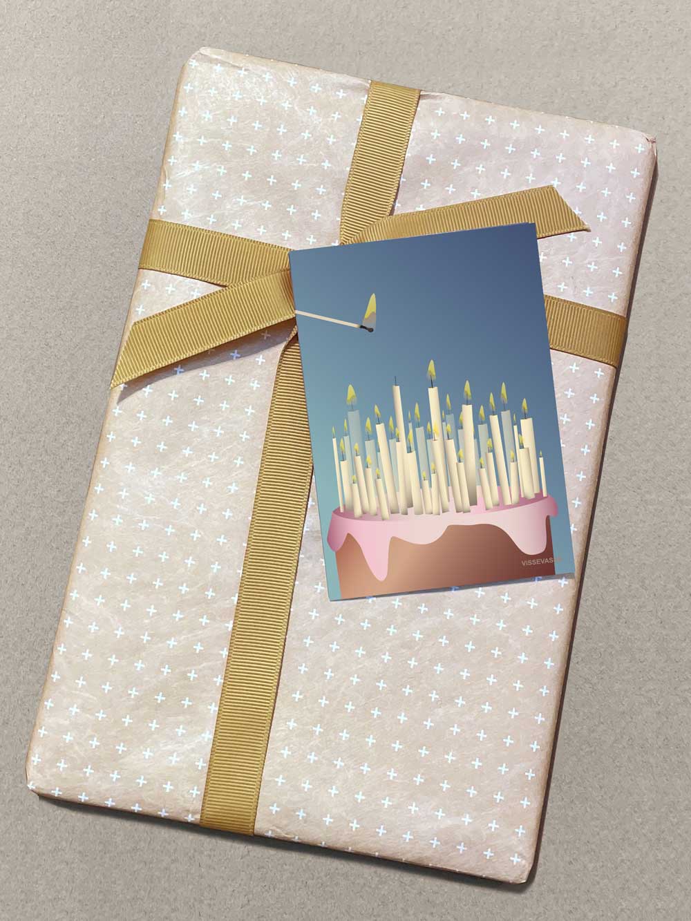 CAKE WITH CANDLES - mini card