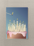 CAKE WITH CANDLES - mini card