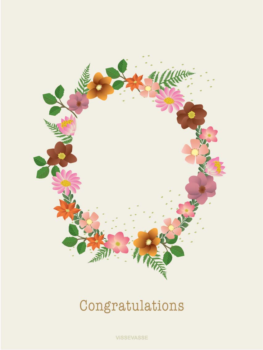 CONGRATULATIONS flower circle - card