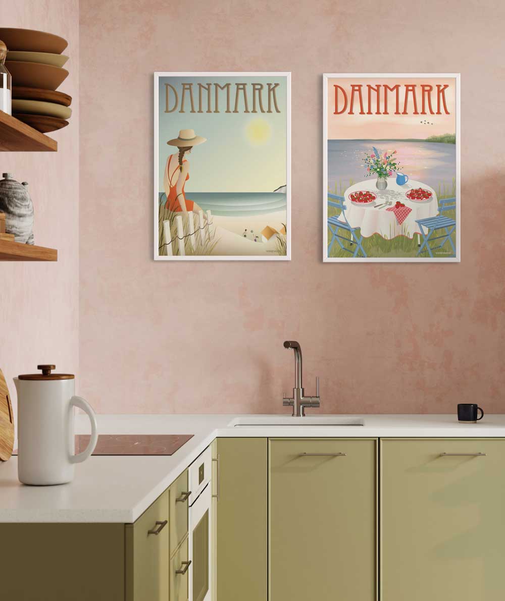 DENMARK Strawberries - poster