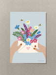 FLOWERS IN ENVELOPE - mini card