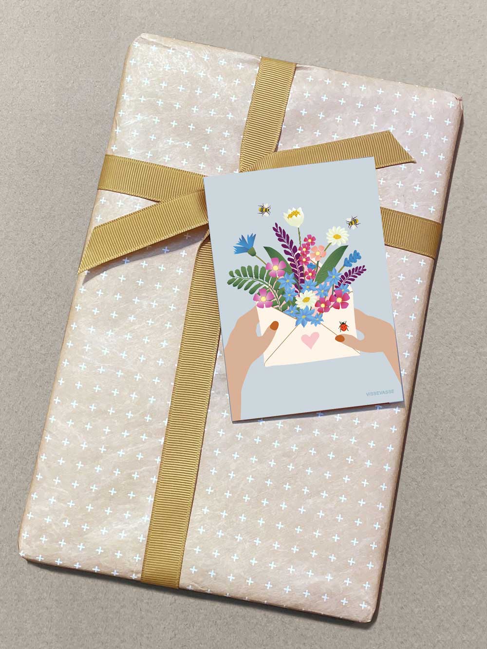 FLOWERS IN ENVELOPE - mini card