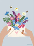 FLOWERS IN ENVELOPE  - card