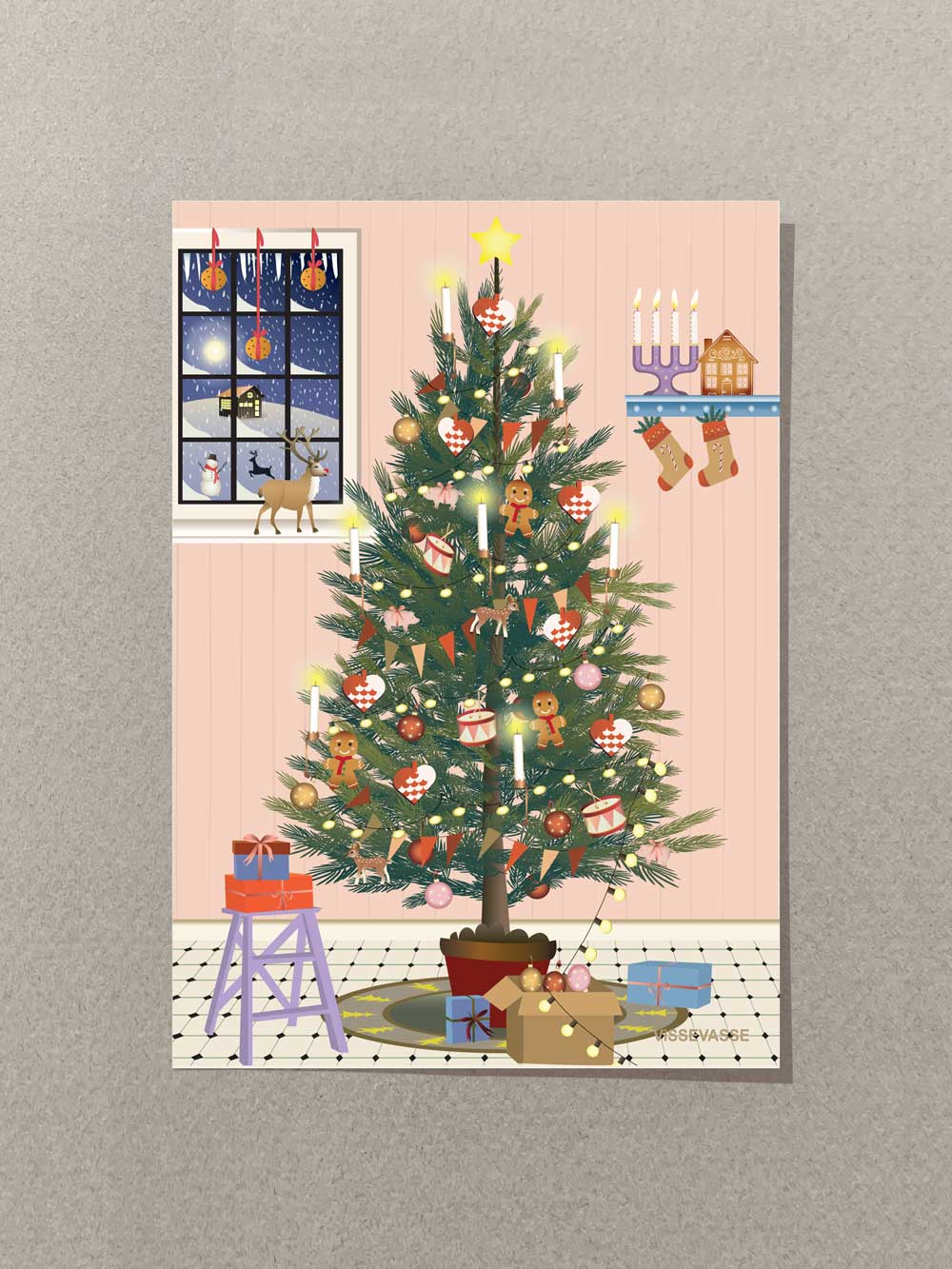 GLOWING CHRISTMAS TREE- mini card