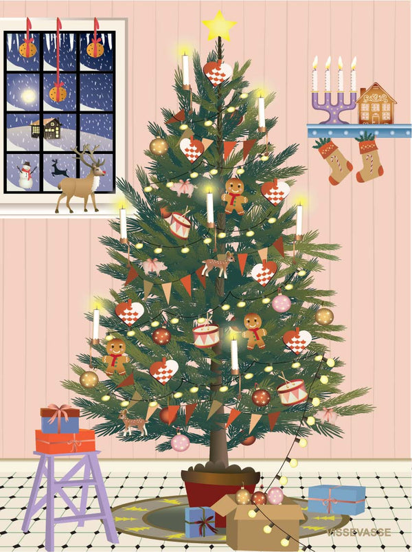 Merry Christmas Poster Design with Cheerful Kids Character, Doodle Style  Decorative Xmas Tree and Gift Boxes on White Background. 20746965 Vector  Art at Vecteezy
