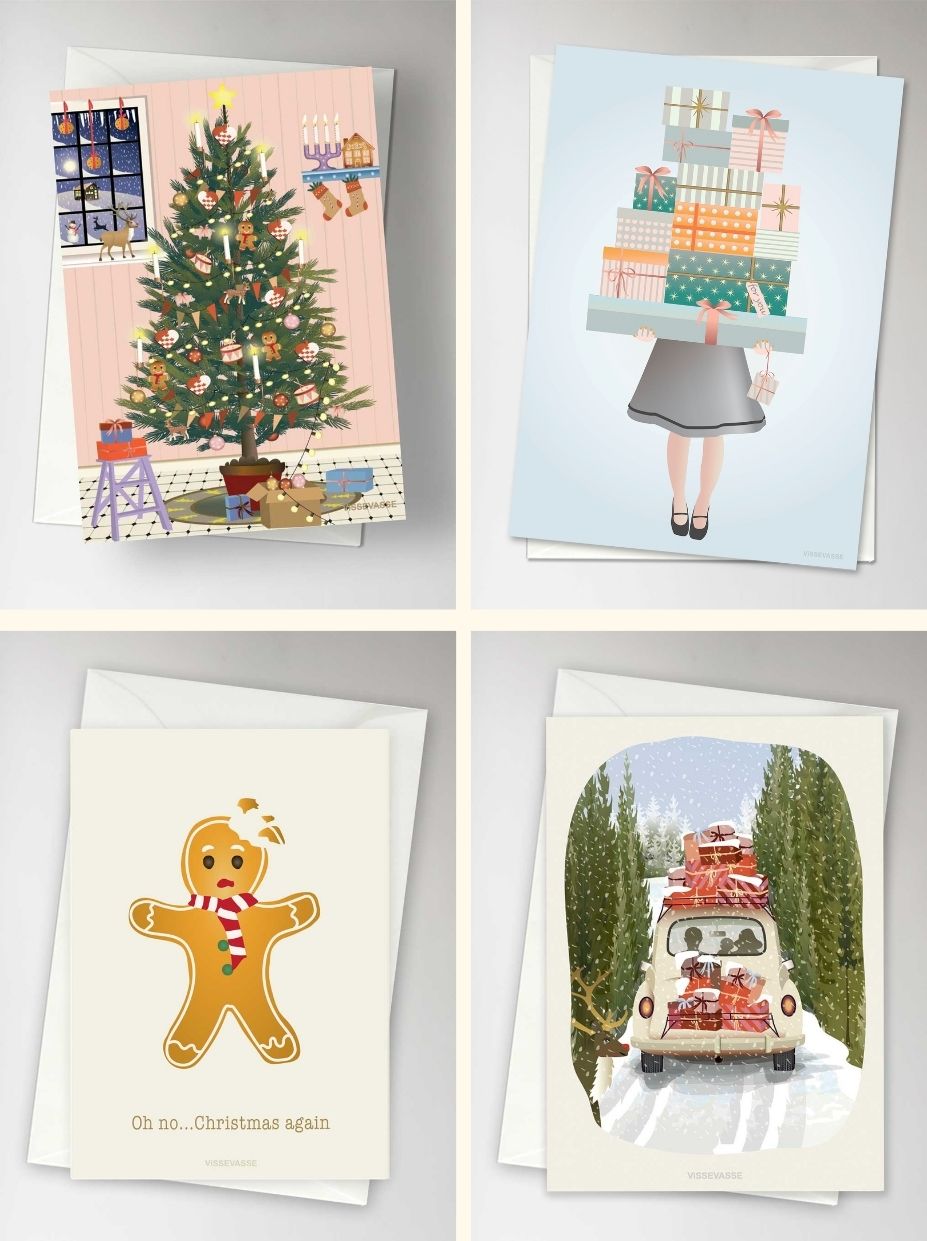 Set of 4 Christmas Cards #3