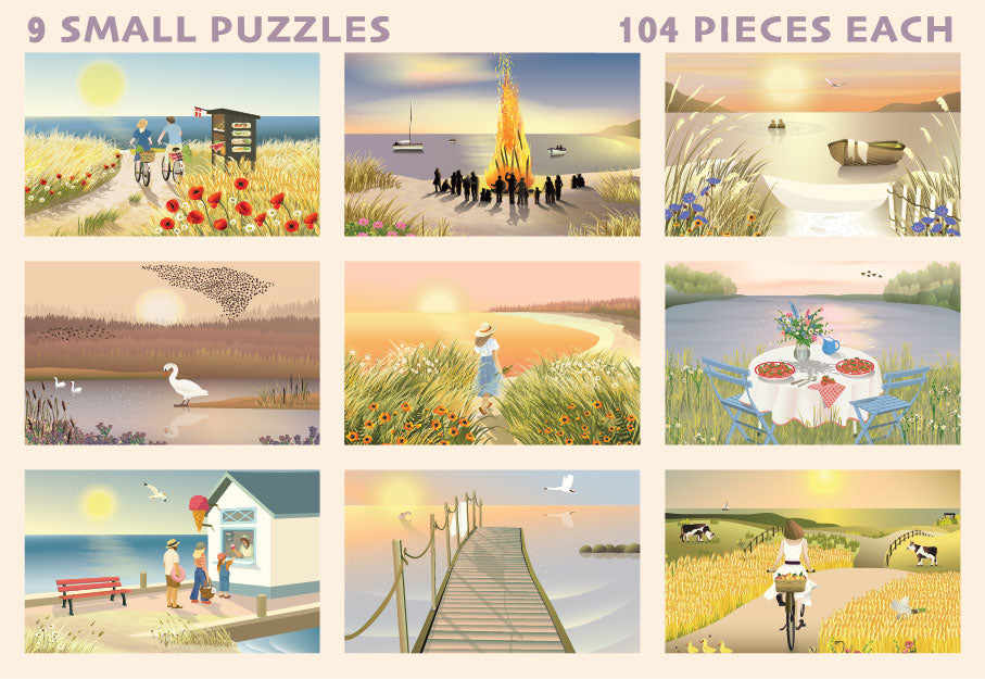 SUMMER MOMENTS - Puzzle box with nine small puzzles from ViSSEVASSE