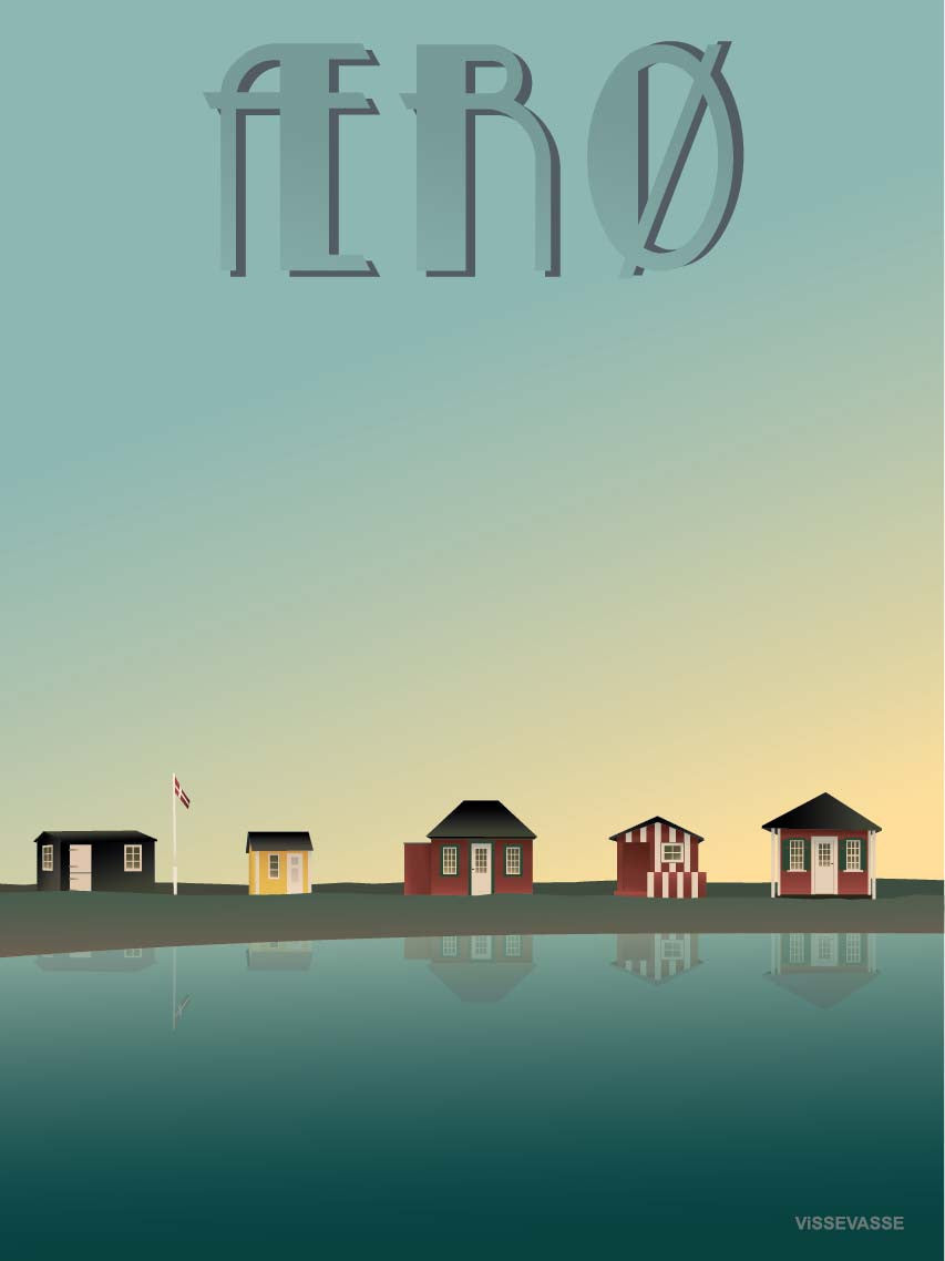 ÆRØ Beach huts - poster