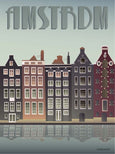 Amsterdam poster with houses from vissevasse