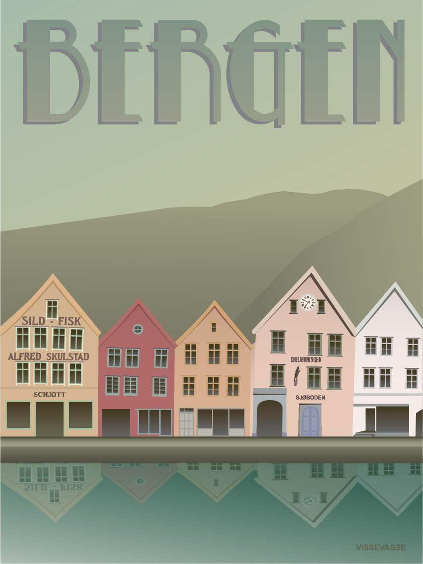BERGEN Bryggen - poster