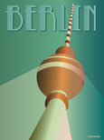 Berlin tv tower poster from ViSSEVASSE in green tones