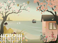 BY THE SEA - greeting card