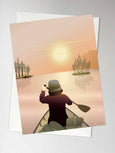 CANOEING ON THE LAKE - card
