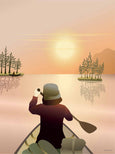 CANOEING ON THE LAKE - card