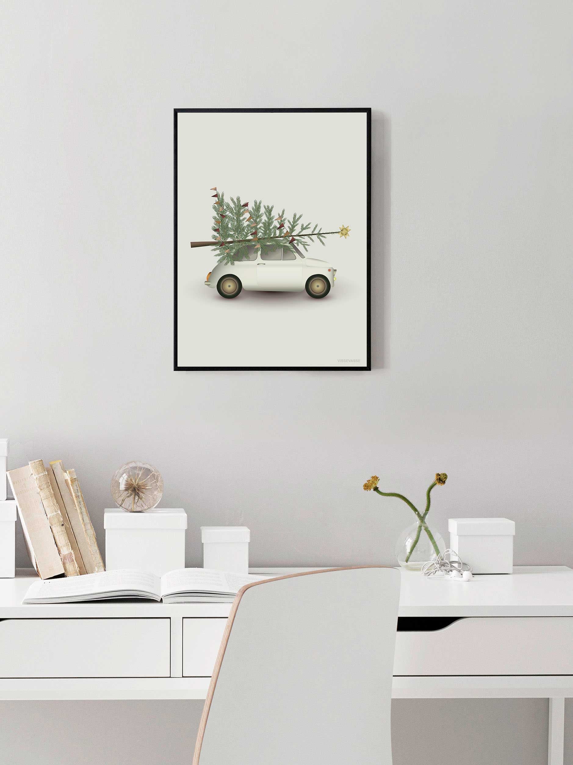 CHRISTMAS TREE & LITTLE CAR - plakat - ViSSEVASSE