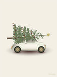 CHRISTMAS TREE AND LITTLE CAR - mini card