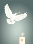 Condolence card with candle and dove from ViSSEVASSE