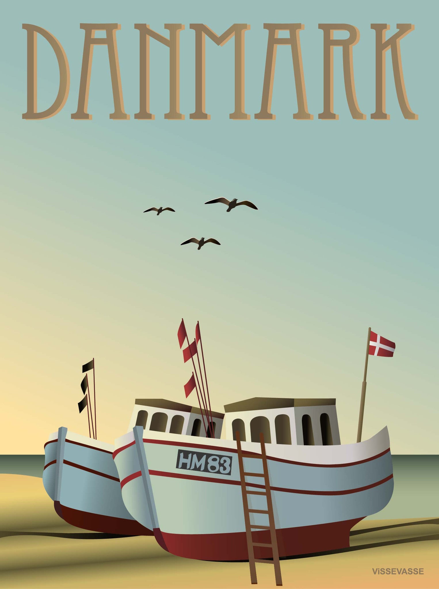 DENMARK Fishing Boats - poster