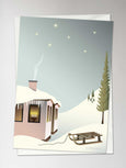 SLEDGE IN THE SNOW - Greeting Card