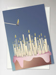 CAKE WITH CANDLES- Greeting Card