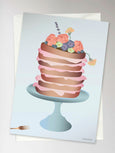 CAKE WITH FLOWERS - Greeting Card