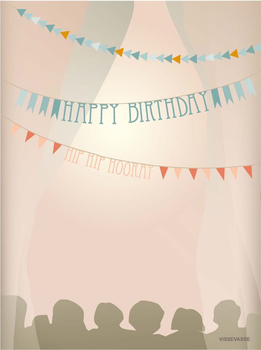 HAPPY BIRTHDAY GARLANDS - mini card