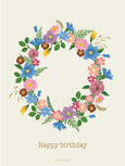 HAPPY BIRTHDAY flower circle - card