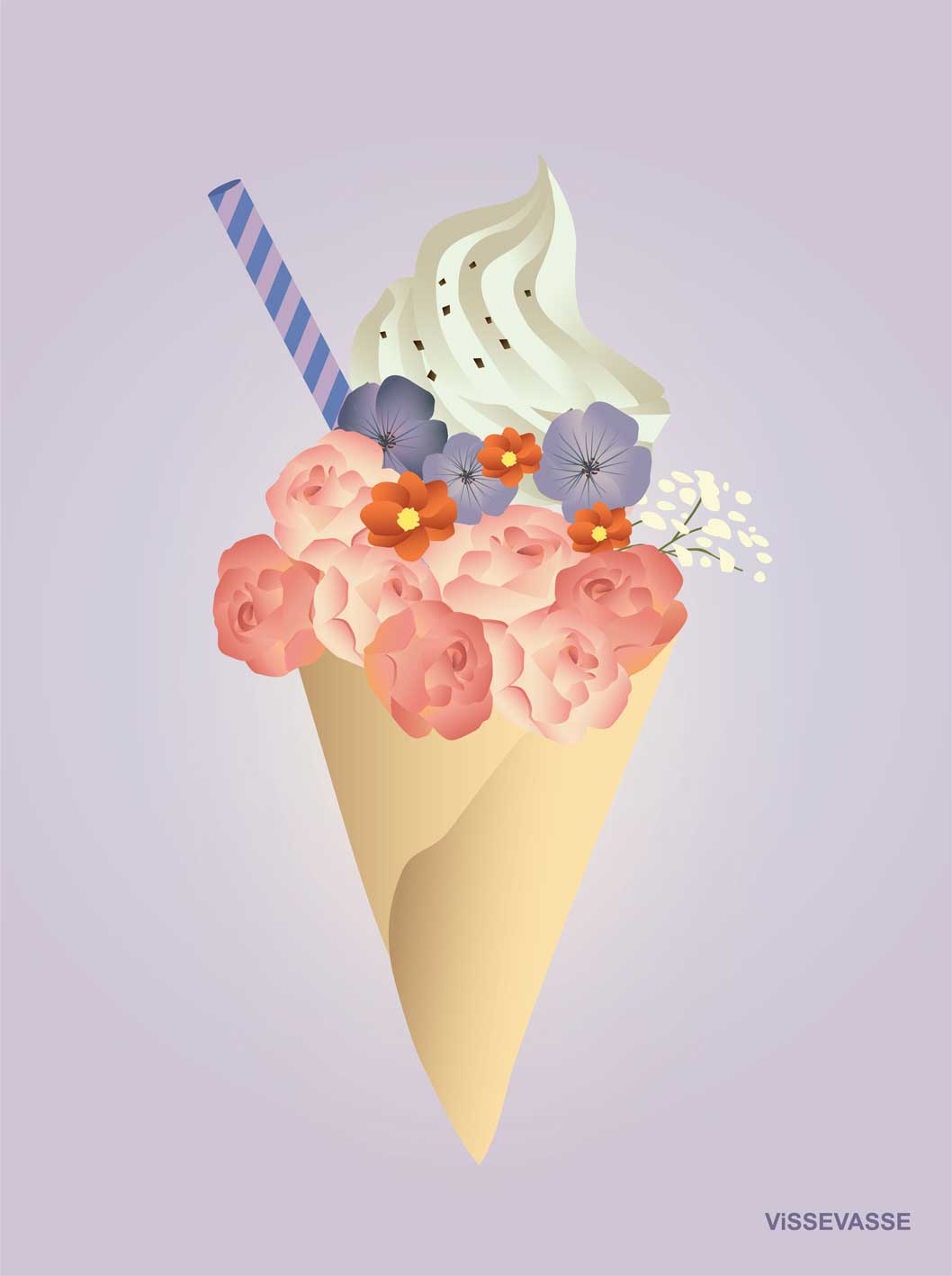 ICE CREAM FLOWER - mini card