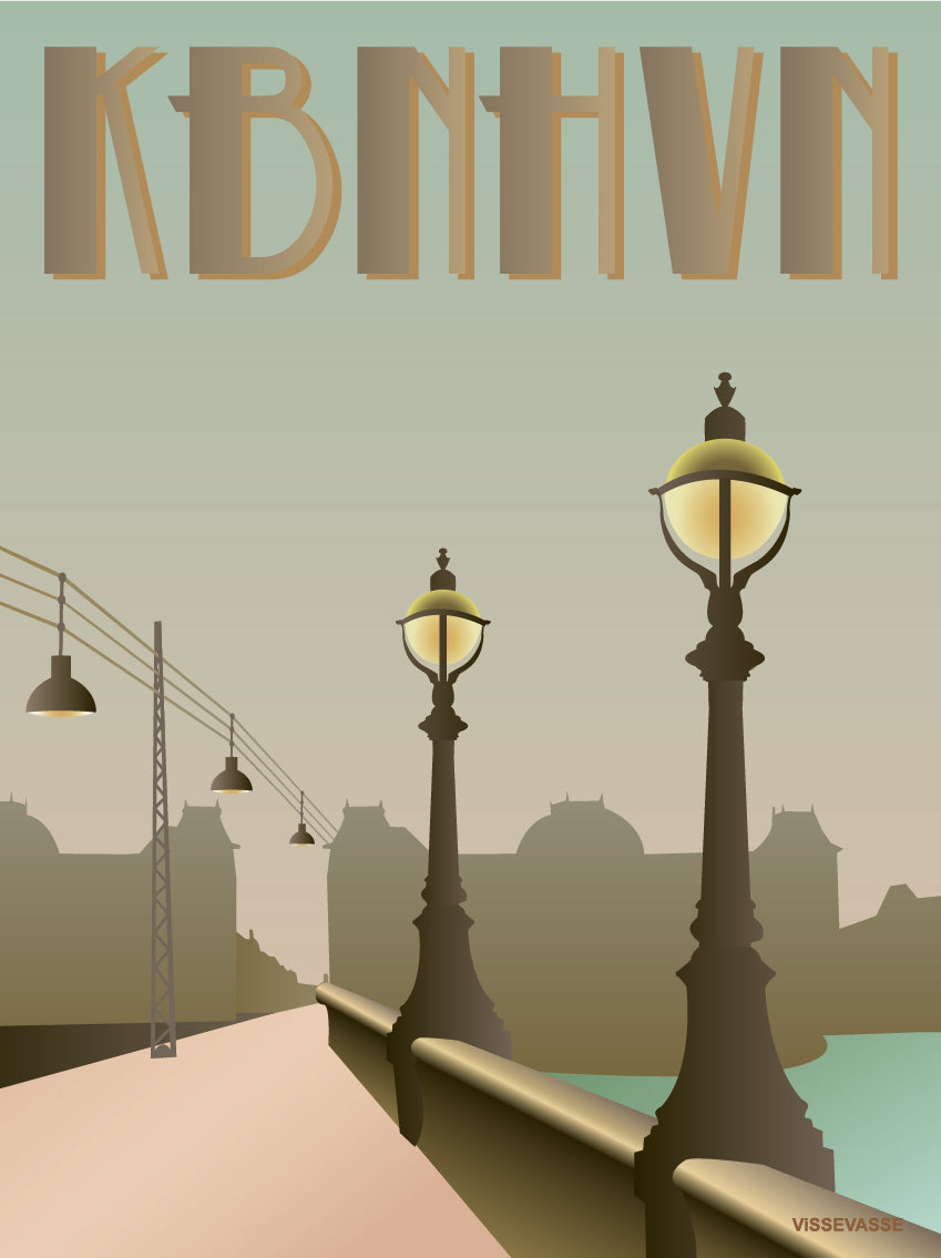 COPENHAGEN Queen Louise's Bridge - poster