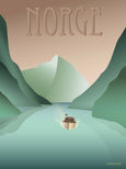 Norway poster from ViSSEVASSE with boat sailing on the fjord