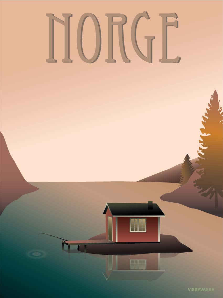 NORWAY Fisherman's cottage - poster