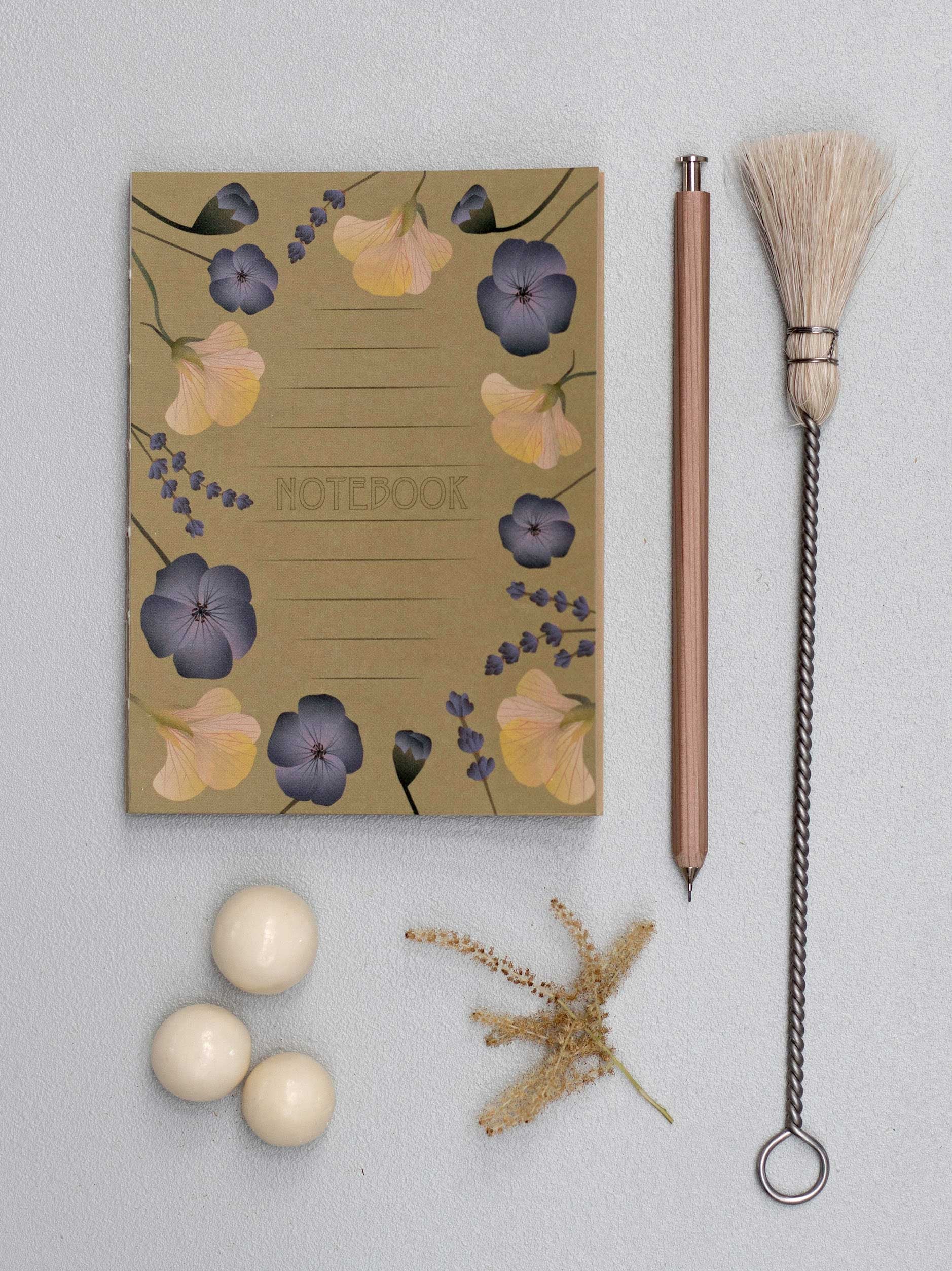 NOTEBOOK - AMBER WITH FLOWERS - Small - ViSSEVASSE