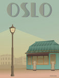Oslo poster with the newspaper shop from ViSSEVASSE