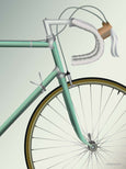 Racing bicycle poster from ViSSEVASSE with green bicycle 