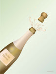 Card with popped champagne from ViSSEVASSE