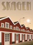 Skagen poster from ViSSEVASSE with red houses 