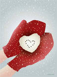 Card with snow heart from ViSSEVASSE