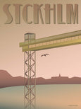 Stockholm poster from ViSSEVASSE with the Katarina lift