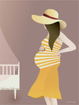 Pregnant woman greeting card from Vissevasse