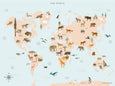 WORLD MAP ANIMAL - poster